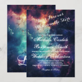 Mooie Galaxy Celestial Onder de Sterren Bruiloft Kaart (Voorkant / Achterkant)