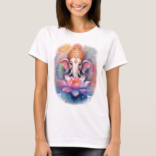 Mooie ganesha en lotus t-shirt (Voorkant)