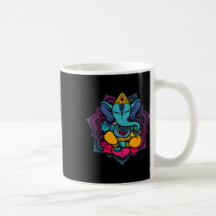 Mooie Ganesha In Yoga Lotus Meditatie Mandala Koffiemok