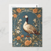 Mooie  gans William Morris Geïnspireerd Briefkaart (Voorkant / Achterkant)