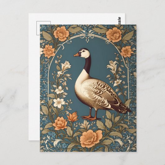Mooie  gans William Morris Geïnspireerd Briefkaart (Voorkant / Achterkant)