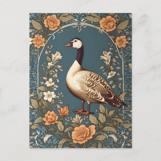 Mooie  gans William Morris Geïnspireerd Briefkaart (Voorkant)