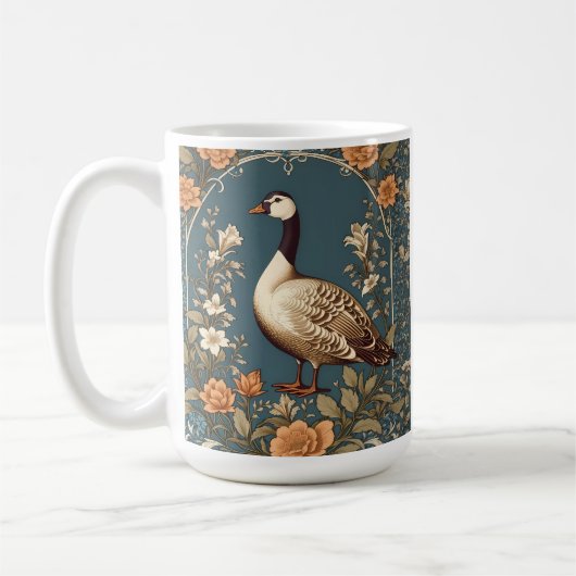 Mooie gans William Morris Geïnspireerd Koffiemok (Links)