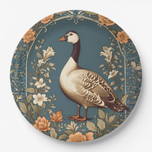 Mooie  gans William Morris Geïnspireerd Papieren Bordje