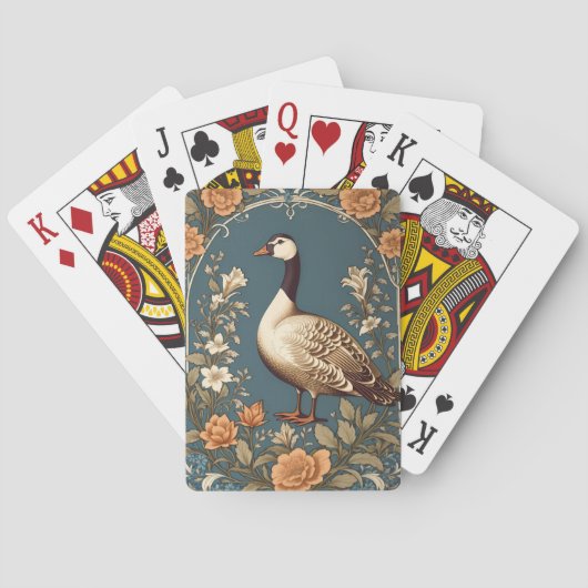 Mooie gans William Morris Geïnspireerd Pokerkaarten (Achterkant)