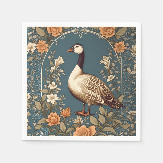 Mooie gans William Morris Geïnspireerd Servet (Voorkant)