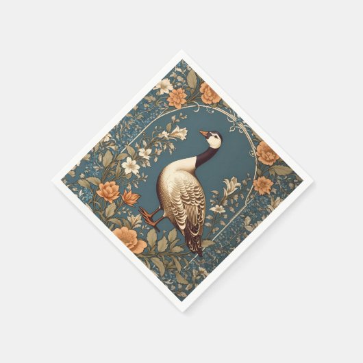Mooie  gans William Morris Geïnspireerd Servet (Hoek)