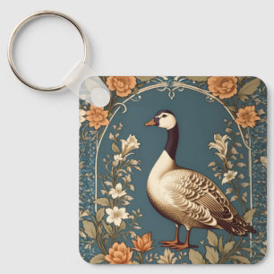 Mooie  gans William Morris Geïnspireerd Sleutelhanger
