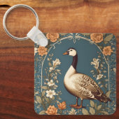 Mooie  gans William Morris Geïnspireerd Sleutelhanger (Voorkant)