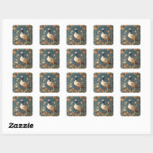 Mooie gans William Morris Geïnspireerd Vierkante Sticker (Vel)