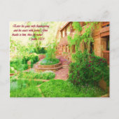 Mooie Garden Courtyard Foto met bijbel Verse Briefkaart (Voorkant)