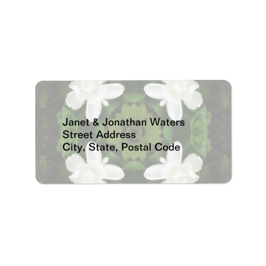 Mooie Gardenia 5 Kaleidoscoop 1 Etiket (Voorkant)