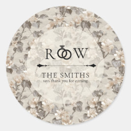 Mooie Gardenias Fantasie Vintage Trouwen Ronde Sticker