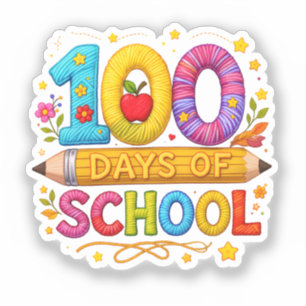 Mooie garen 100 dagen school leraren dames T-shirt Sticker