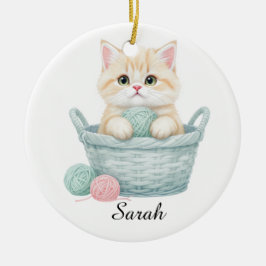 Mooie garen kat ornament 
