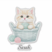 Mooie garen kat sticker (Voorkant)