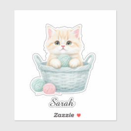 Mooie garen kat sticker