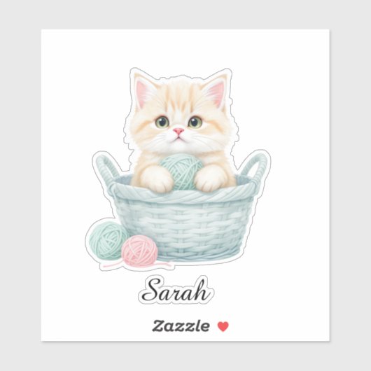Mooie garen kat sticker (Vel)