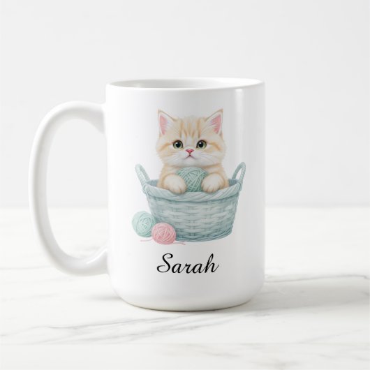 Mooie garen katten mok (Links)
