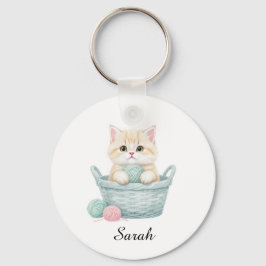 Mooie garen katten sleutelhanger 