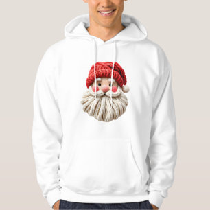 Mooie garen kerstman kerst gezicht hoodie
