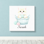 Mooie garen kitten canvas  afdruk (Insitu (Houten vloer))