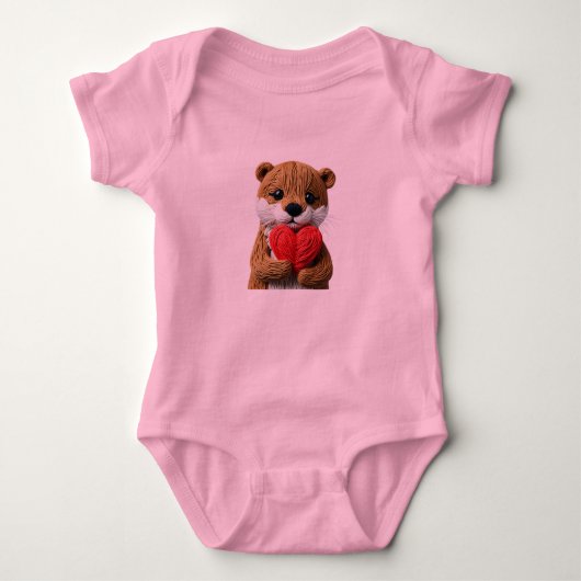 Mooie garen kunst Adorable Otter Romper (Voorkant)