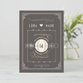 Mooie Gatsby Art Deco Save the Dates Save The Date (Staand voorkant)