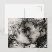 Mooie Gay Love De Kus in zwart-wit Briefkaart (Voorkant / Achterkant)
