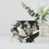 Mooie Gay Mannen Kus in zwart-wit Briefkaart (Staand voorkant)