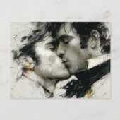 Mooie Gay Mannen Kus in zwart-wit Briefkaart (Voorkant)