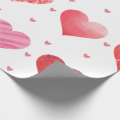 Mooie geassorteerde harten op witte Valentijnsdag Cadeaupapier (Hoek)