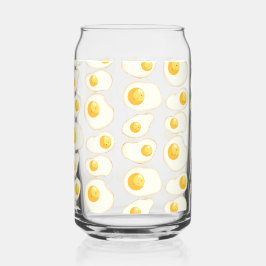 Mooie gebakken eieren blikvorm glas