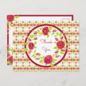 Mooie Gebloemde Dank Je Briefkaart (Voorkant / Achterkant)