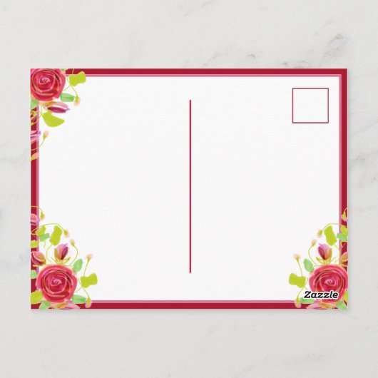 Mooie Gebloemde Dank Je Briefkaart (Achterkant)