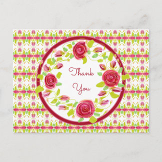 Mooie Gebloemde Dankjewel Briefkaart
