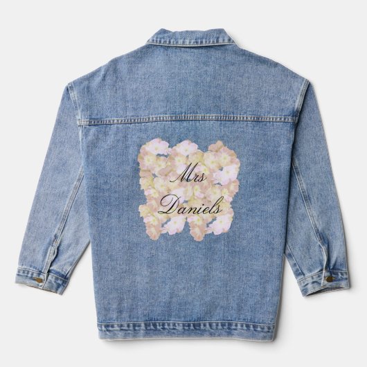 Mooie gebloemde gepersonaliseerde denim jacket (Achterkant)