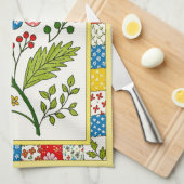 Mooie Gebloemde Theedoek. Theedoek (Quarter Fold)
