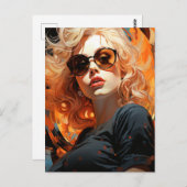 Mooie geblonde vrouw briefkaart (Voorkant / Achterkant)