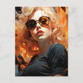 Mooie geblonde vrouw briefkaart (Voorkant)