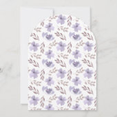 Mooie Gebogen Paarse Bloemige Bruidsdouche Kaart (Achterkant)