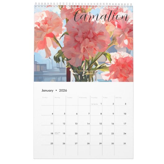 Mooie Geboorte Bloemen Kalender (Jan 2026)