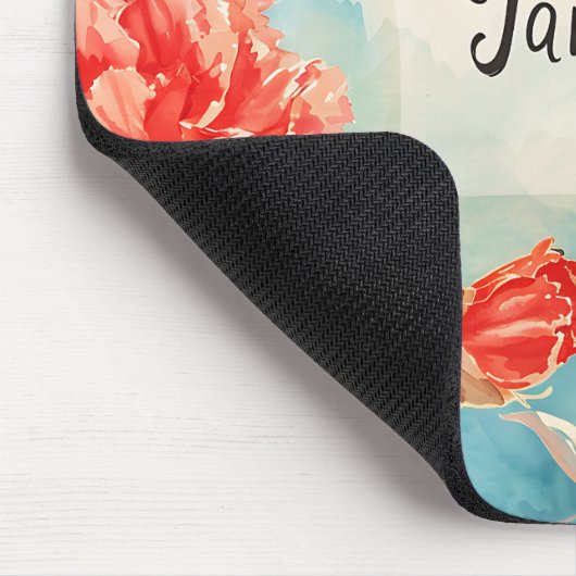 Mooie Geboorte Maand Bloemen/Januari Muismat (Hoek)