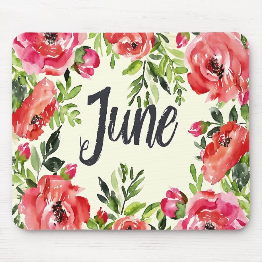 Mooie Geboorte Maand Bloemen/Juni Muismat (Voorkant)