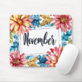Mooie Geboorte Maand Bloemen/November Muismat (Met muis)