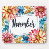Mooie Geboorte Maand Bloemen/November Muismat (Voorkant)