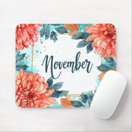 Mooie Geboorte Maand Bloemen/November Muismat