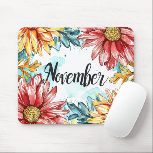 Mooie Geboorte Maand Bloemen/November Muismat