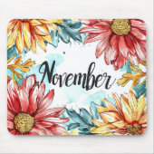 Mooie Geboorte Maand Bloemen/November Muismat (Voorkant)