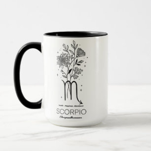 Mooie geboortemaand bloem/sterreteken/scorpio mok
